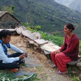Face to face interview taking place in Nepal as part of the Gallup World Poll 2018.